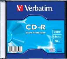 Диск CD-R Verbatim 700Mb 52x Slim case (1шт)